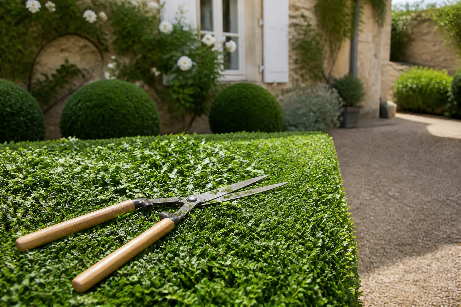 Jardinier professionnel tondant une pelouse de pavillon