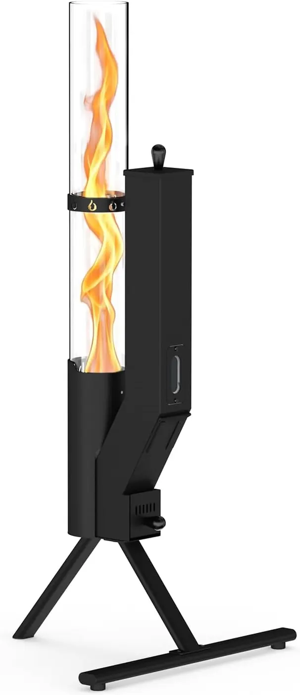 Brasero à granulés Onlyfire de 110 cm, colonne de flamme et réservoir